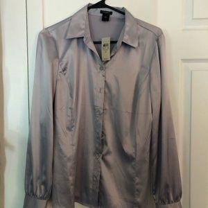 New silky button down